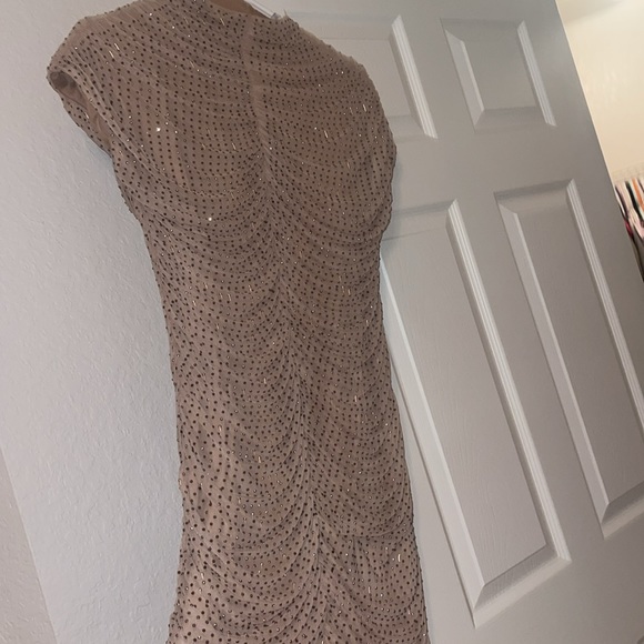 Zara Sparkly Stud Ruched Dress - Picture 2 of 11
